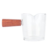 Double Mouth Glass Mug with Wooden Handle Heat‑Resistant Cup Kitchen Gadgets for Home