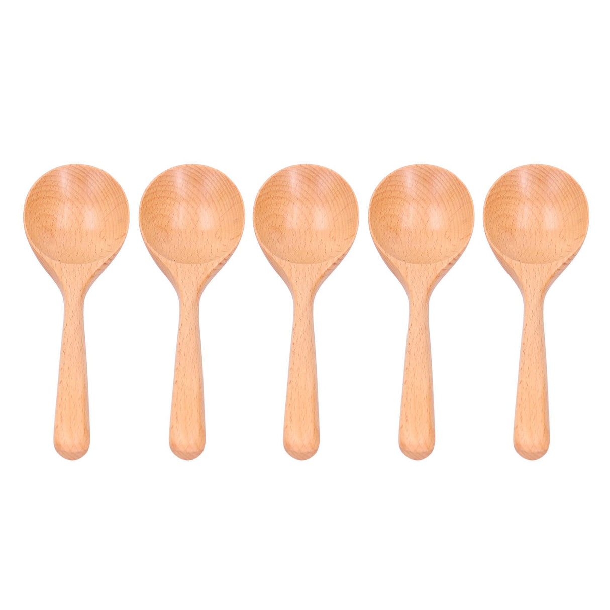 5pcs Wood Spoons Long Handle Wooden Ladle for Mixing Stirring Cooking Utensil ToolLog Color