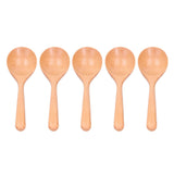 5pcs Wood Spoons Long Handle Wooden Ladle for Mixing Stirring Cooking Utensil ToolLog Color