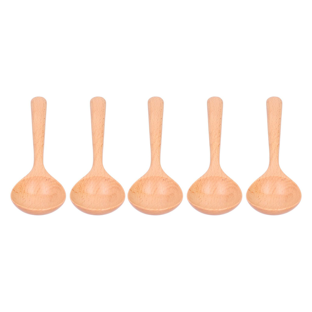 5pcs Wood Spoons Long Handle Wooden Ladle for Mixing Stirring Cooking Utensil ToolLog Color