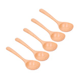 5pcs Wood Spoons Long Handle Wooden Ladle for Mixing Stirring Cooking Utensil ToolLog Color - Side View
