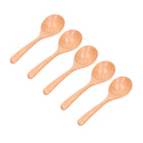 5pcs Wood Spoons Long Handle Wooden Ladle for Mixing Stirring Cooking Utensil ToolLog Color