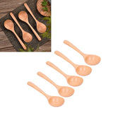 5pcs Wood Spoons Long Handle Wooden Ladle for Mixing Stirring Cooking Utensil ToolLog Color