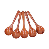 5pcs Wood Spoons Long Handle Wooden Ladle for Mixing Stirring Cooking Utensil ToolDark Color - Extra Image