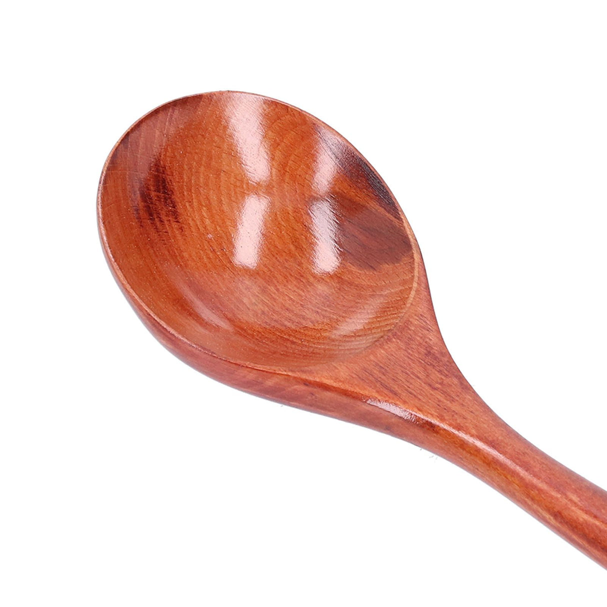 5pcs Wood Spoons Long Handle Wooden Ladle for Mixing Stirring Cooking Utensil ToolDark Color