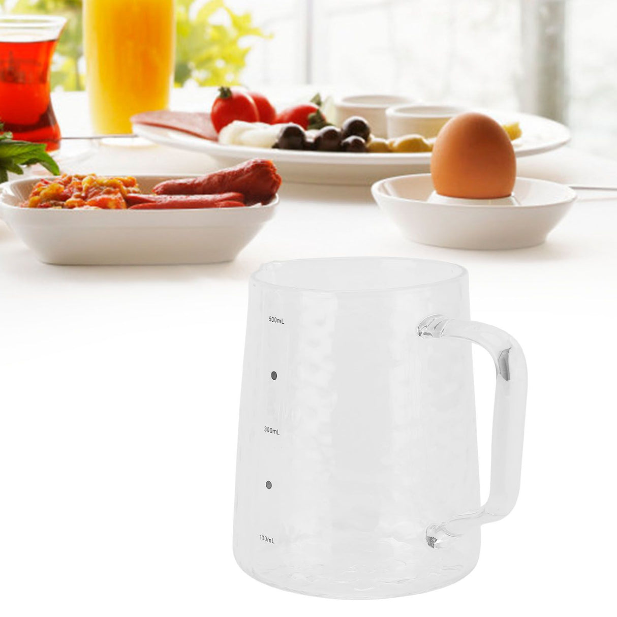 500ml Coffee Milk Cup Thicken Glass Measuring Frothing Cup for Household Coffee Shop