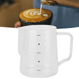 500ml Coffee Milk Cup Thicken Glass Measuring Frothing Cup for Household Coffee Shop - Extra Image