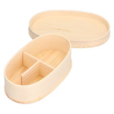 800ml Wooden Food Container Portable Bento Lunch Box Kids Lunch Container for Travel Office Camping Picnic - Top-Down View