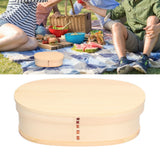 800ml Wooden Food Container Portable Bento Lunch Box Kids Lunch Container for Travel Office Camping Picnic