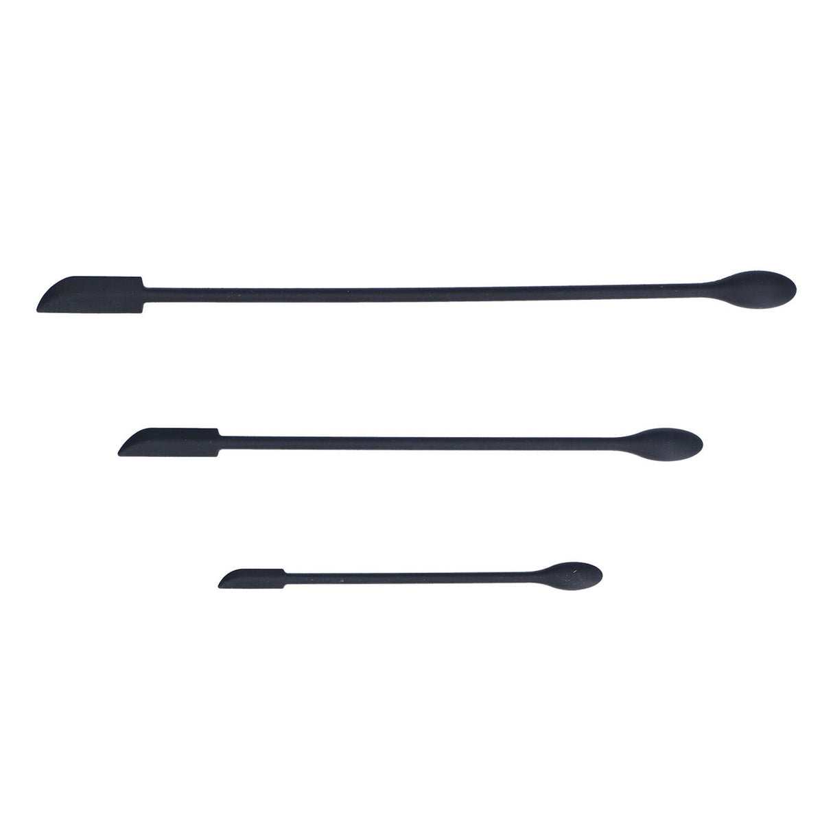 3pcs Spatula Food Grade Silicone Double Head Fruit Jam Cream Makeup Spatula for KitchenBlack