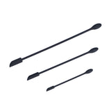 3pcs Spatula Food Grade Silicone Double Head Fruit Jam Cream Makeup Spatula for KitchenBlack - Front View