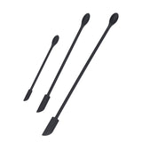 3pcs Spatula Food Grade Silicone Double Head Fruit Jam Cream Makeup Spatula for KitchenBlack