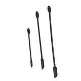 3pcs Spatula Food Grade Silicone Double Head Fruit Jam Cream Makeup Spatula for KitchenBlack - Top-Down View