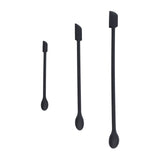 3pcs Spatula Food Grade Silicone Double Head Fruit Jam Cream Makeup Spatula for KitchenBlack - 45-Degree Angle