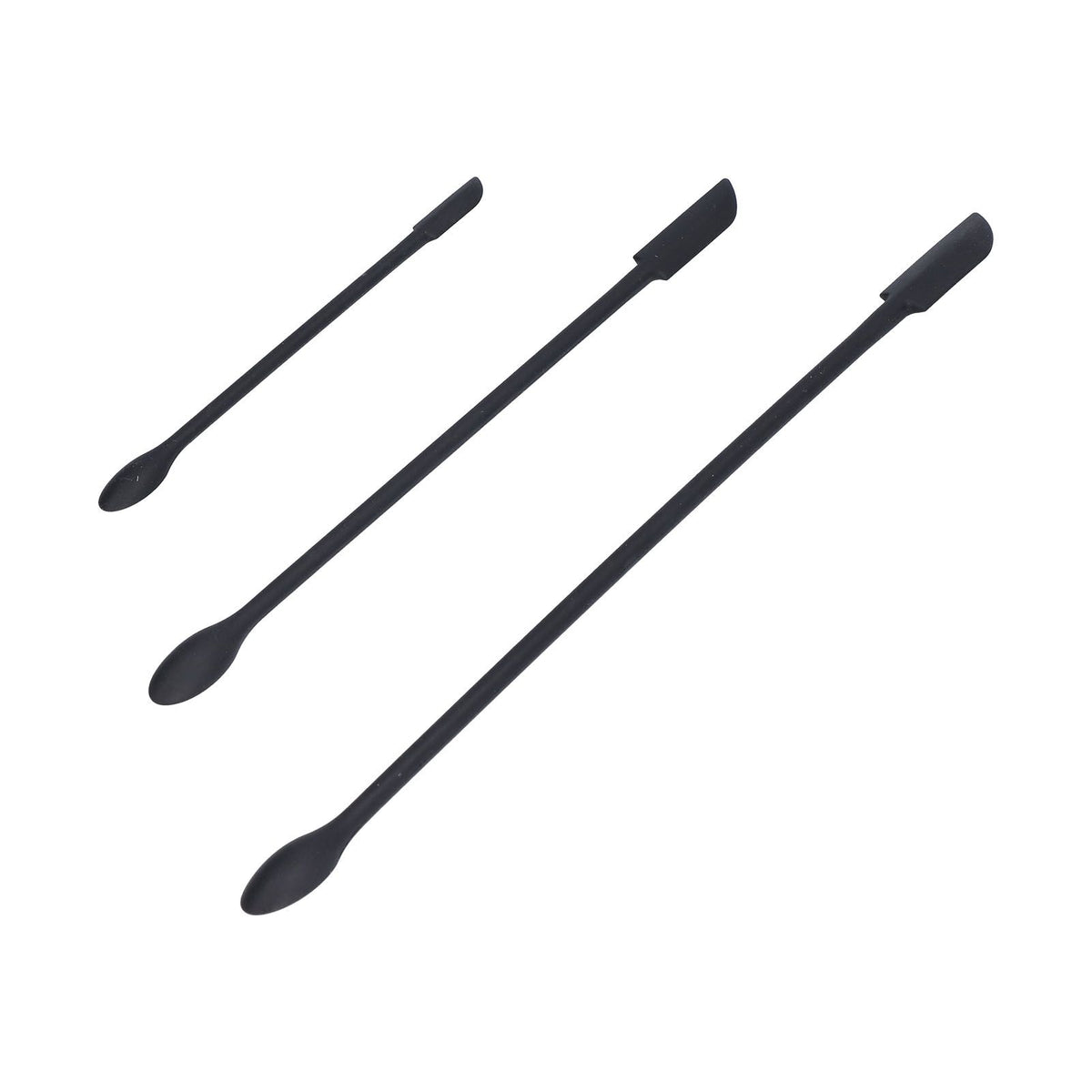3pcs Spatula Food Grade Silicone Double Head Fruit Jam Cream Makeup Spatula for KitchenBlack