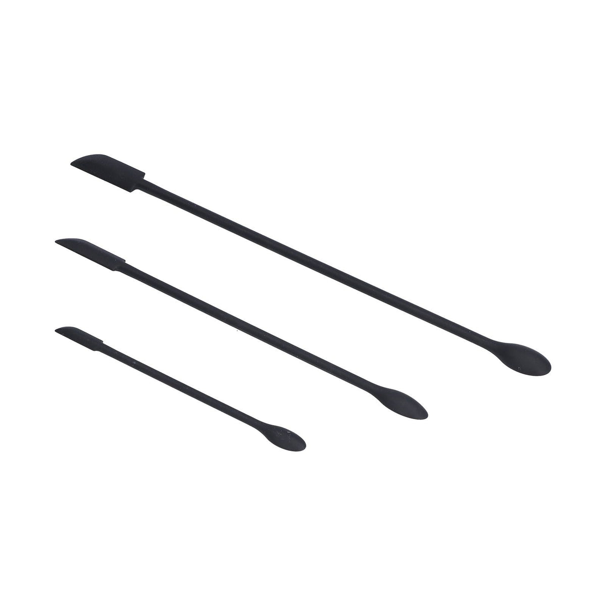 3pcs Spatula Food Grade Silicone Double Head Fruit Jam Cream Makeup Spatula for KitchenBlack