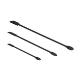 3pcs Spatula Food Grade Silicone Double Head Fruit Jam Cream Makeup Spatula for KitchenBlack - Low Angle