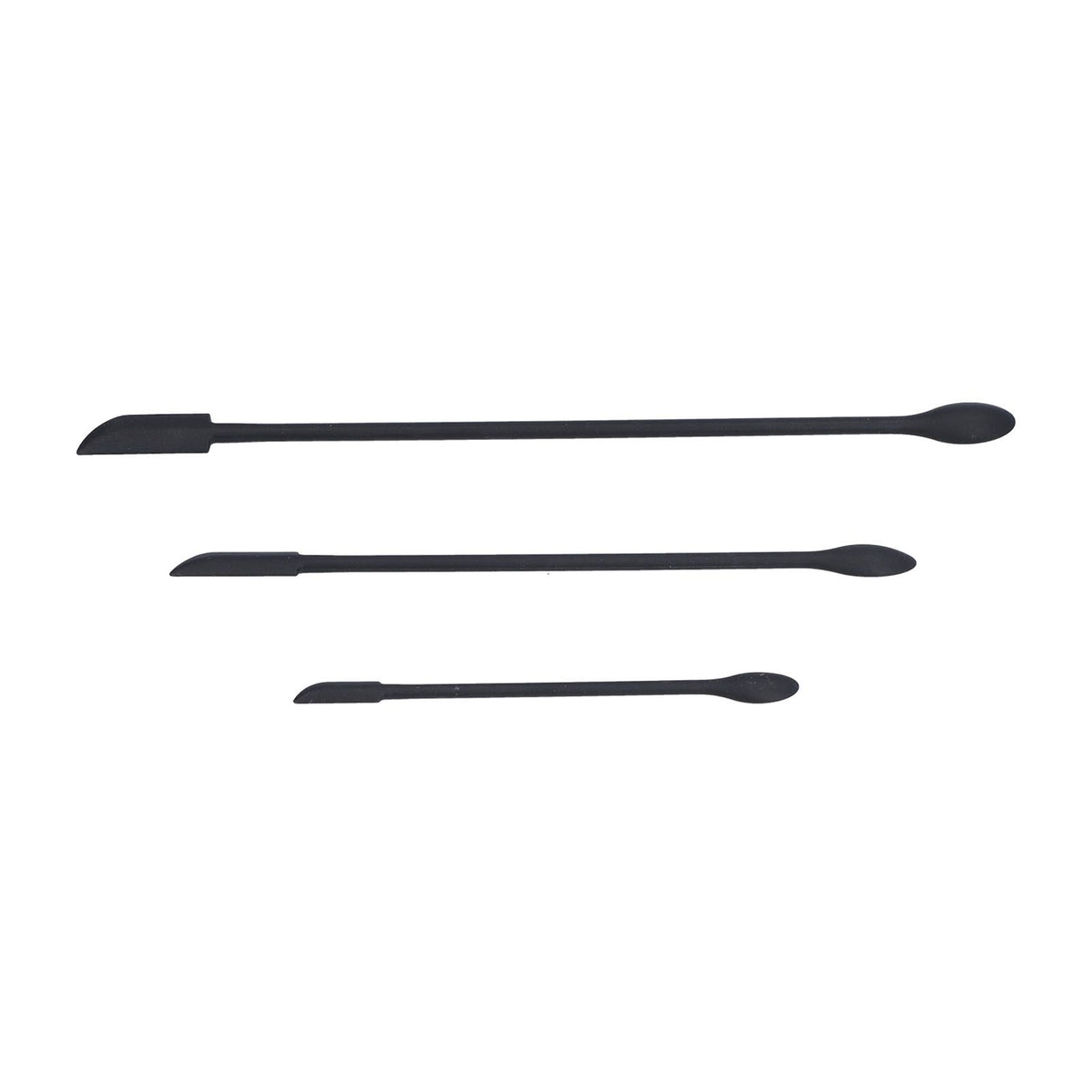 3pcs Spatula Food Grade Silicone Double Head Fruit Jam Cream Makeup Spatula for KitchenBlack