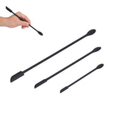 3pcs Spatula Food Grade Silicone Double Head Fruit Jam Cream Makeup Spatula for KitchenBlack