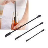 3pcs Spatula Food Grade Silicone Double Head Fruit Jam Cream Makeup Spatula for KitchenBlack
