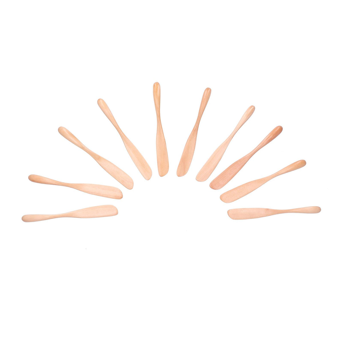 10pcs Wooden Dinner Knife Cheese Spreader Cake Knife Reusable Dinnerware Kitchen Gadgets for Home Kitchen Picnic RestaurantLight Color