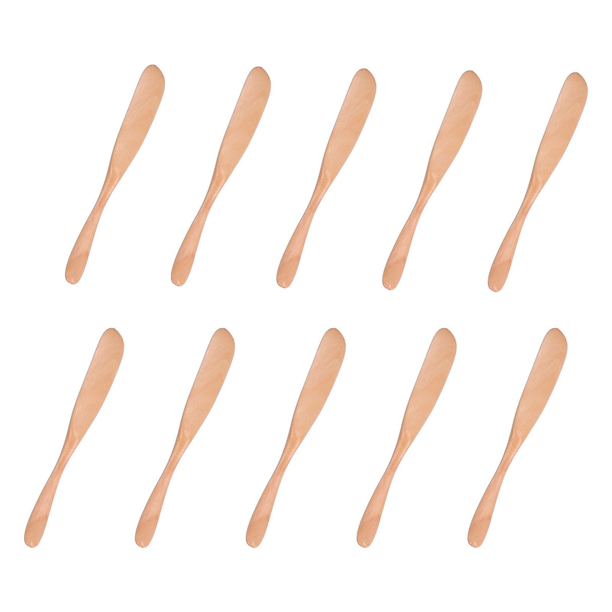 10pcs Wooden Dinner Knife Cheese Spreader Cake Knife Reusable Dinnerware Kitchen Gadgets for Home Kitchen Picnic RestaurantLight Color