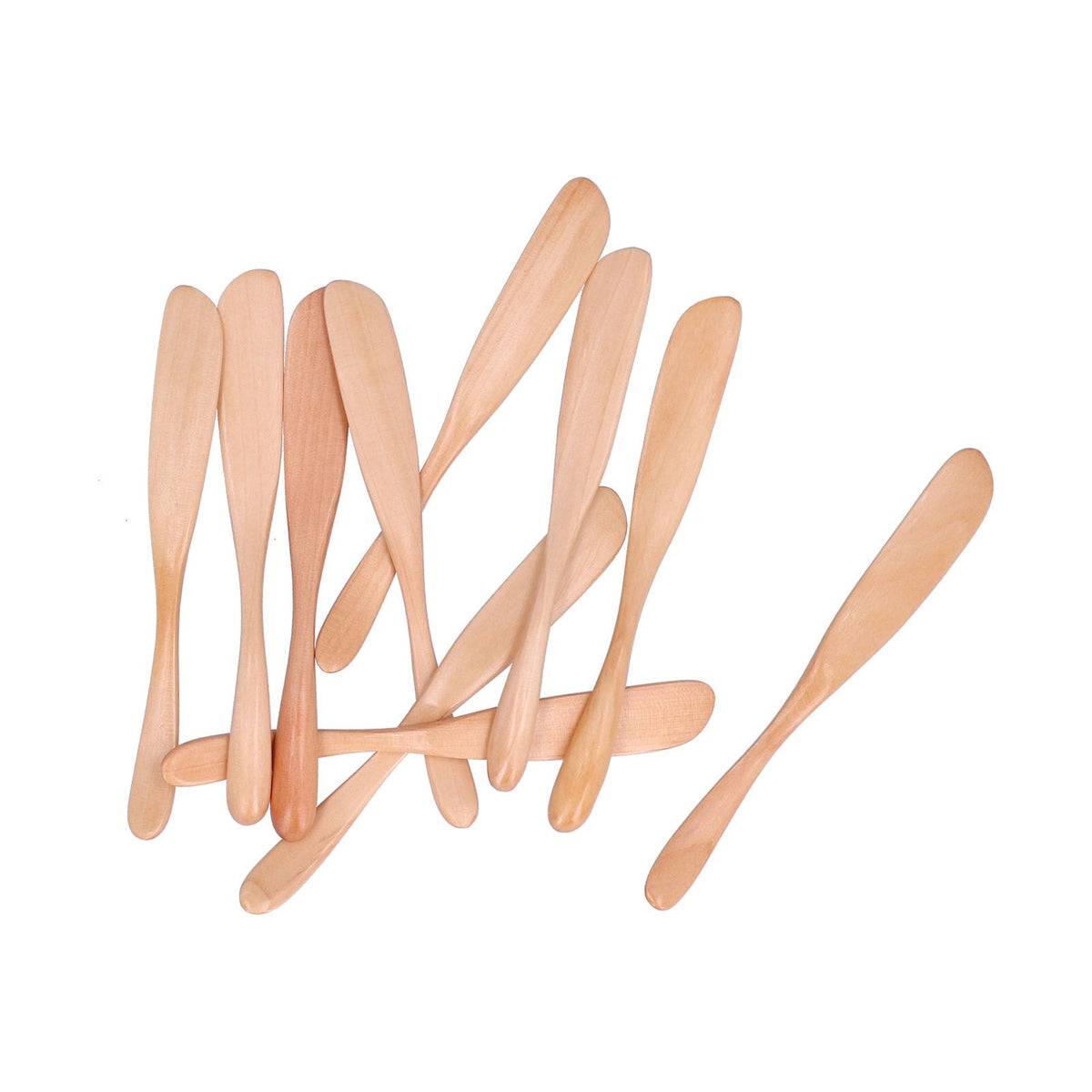 10pcs Wooden Dinner Knife Cheese Spreader Cake Knife Reusable Dinnerware Kitchen Gadgets for Home Kitchen Picnic RestaurantLight Color