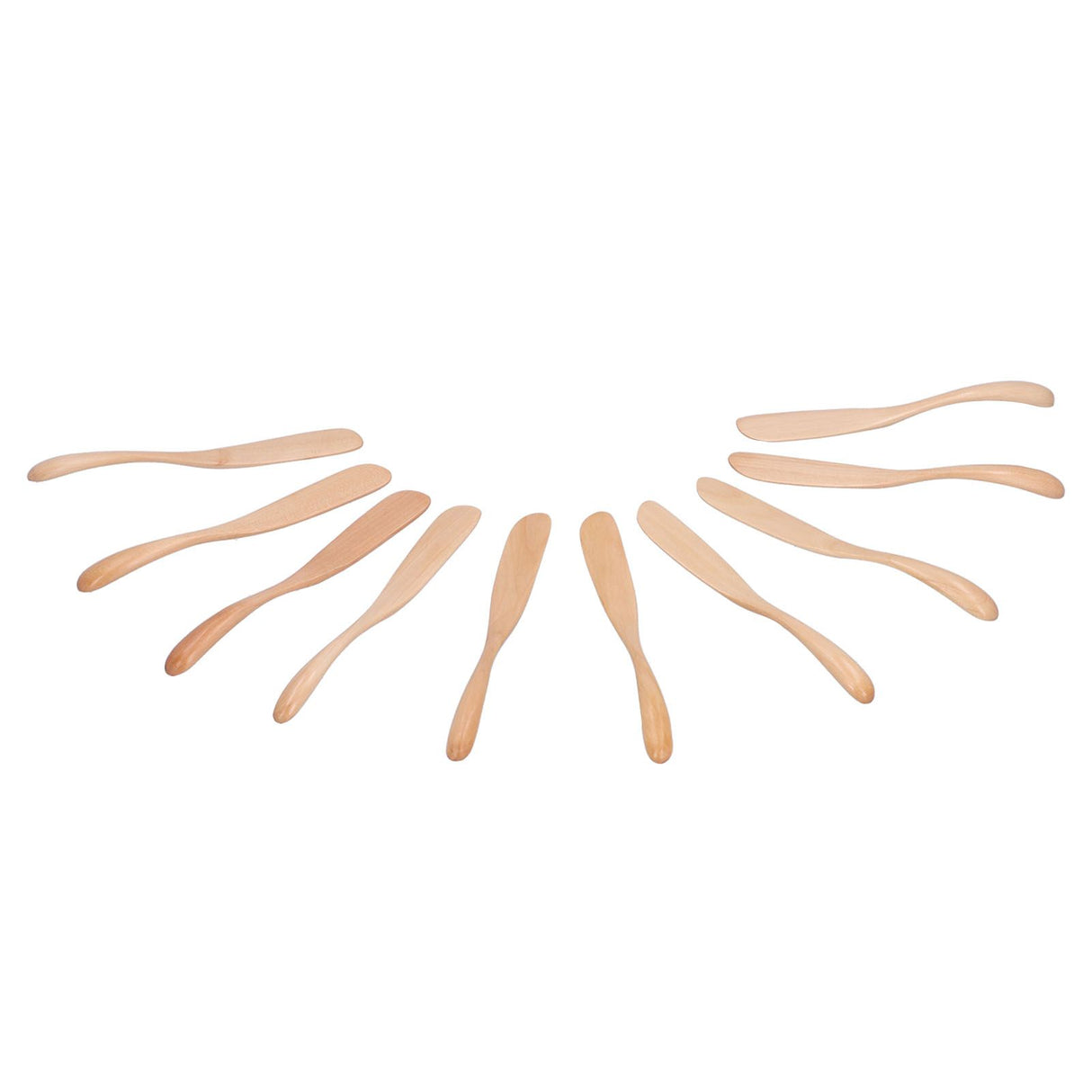 10pcs Wooden Dinner Knife Cheese Spreader Cake Knife Reusable Dinnerware Kitchen Gadgets for Home Kitchen Picnic RestaurantLight Color