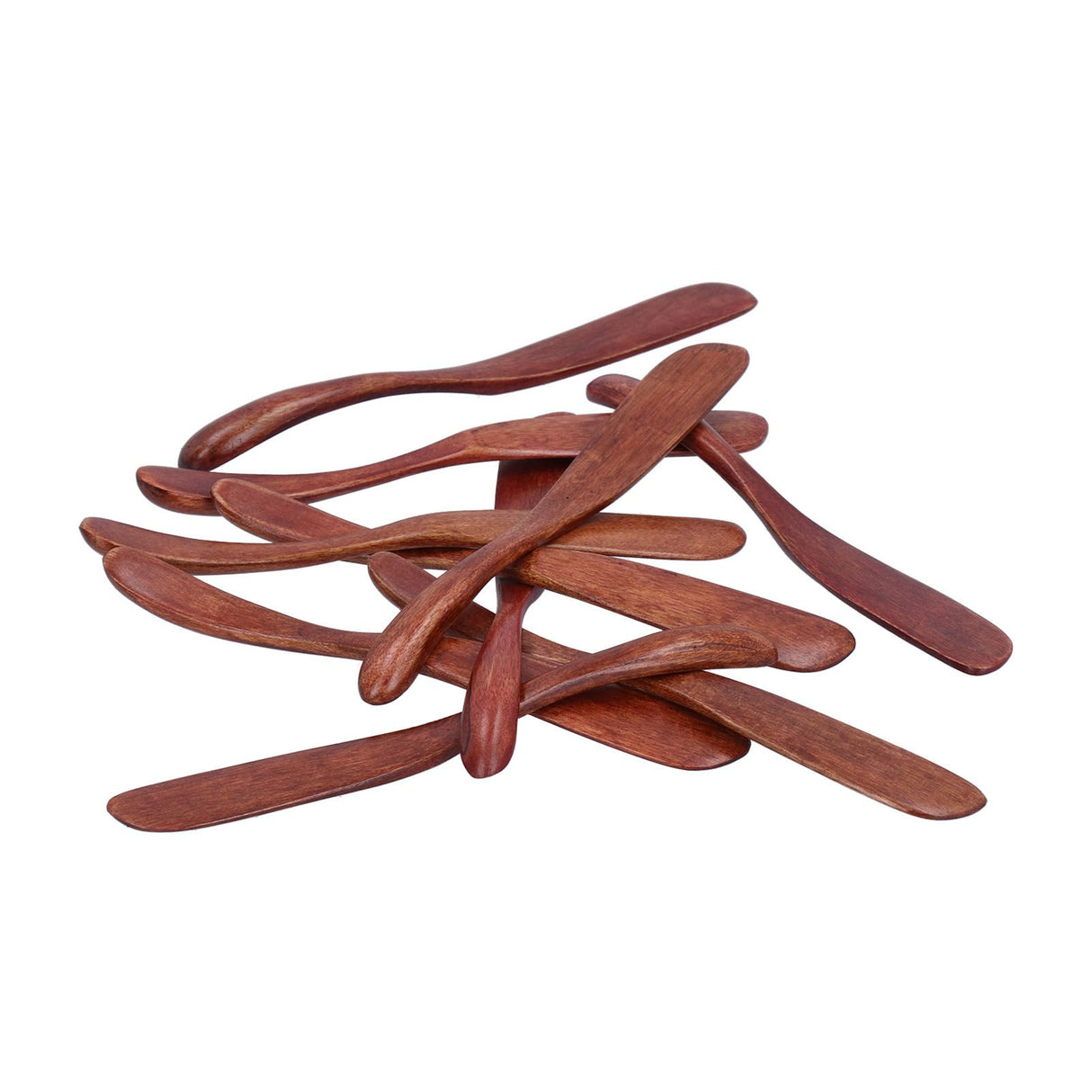 10pcs Wooden Dinner Knife Cheese Spreader Cake Knife Reusable Dinnerware Kitchen Gadgets for Home Kitchen Picnic RestaurantDark Color