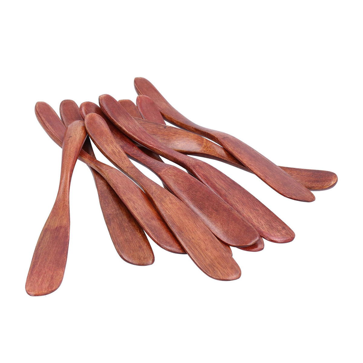 10pcs Wooden Dinner Knife Cheese Spreader Cake Knife Reusable Dinnerware Kitchen Gadgets for Home Kitchen Picnic RestaurantDark Color