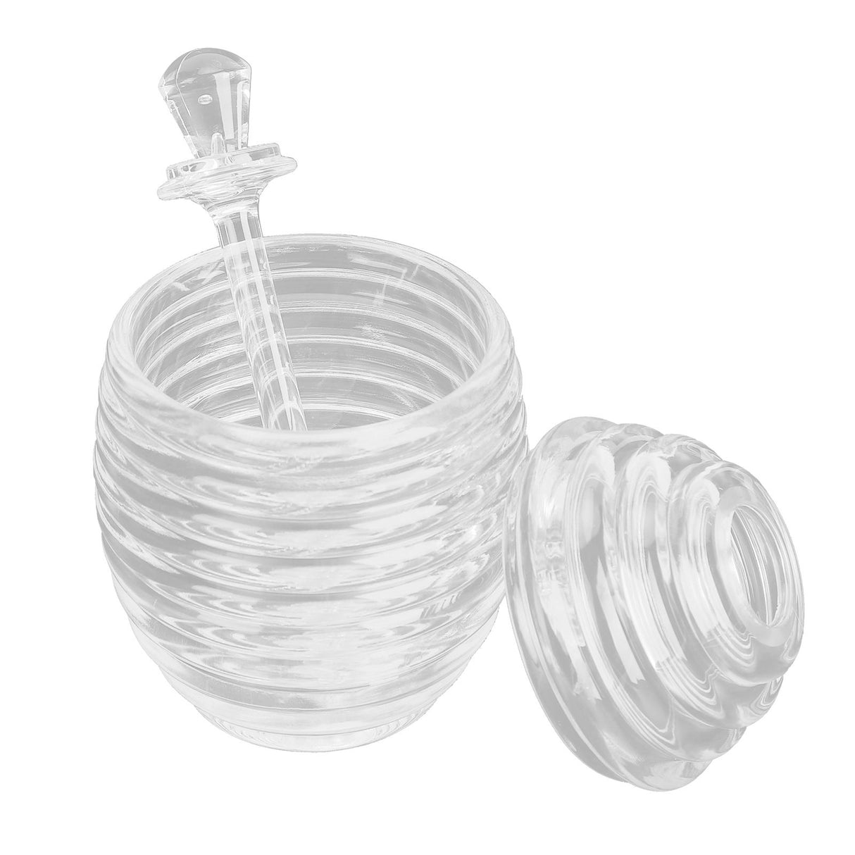 Transparent Honey Dispenser with Lid Spoon Large Capacity Honey Container for Storing Honey