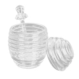 Transparent Honey Dispenser with Lid Spoon Large Capacity Honey Container for Storing Honey - Side View