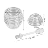 Transparent Honey Dispenser with Lid Spoon Large Capacity Honey Container for Storing Honey - Extra Image