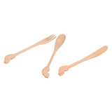 3pcs Wooden Tableware Set Spoon Fork Reusable Hand Made Utensils Portable Soup Spoon for Kitchen Picnic Hotel - Extra Image