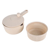 Salad Spinner Fruit Vegetable Dryer Strainer Sifter Manual Vegetables Rice Washing Tool for Kitchen SuppliesBeige