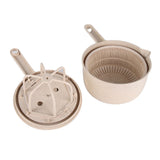 Salad Spinner Fruit Vegetable Dryer Strainer Sifter Manual Vegetables Rice Washing Tool for Kitchen SuppliesBeige - Top-Down View