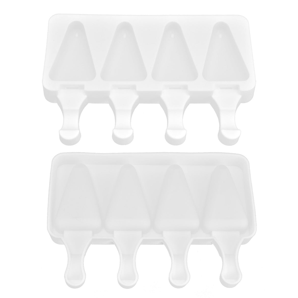 Multi Grid Silicone Ice Bar Mold Heat Resistant Ice Cream Making Mold Kitchen DIY Tool(4Grid Triangular )