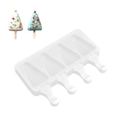 Multi Grid Silicone Ice Bar Mold Heat Resistant Ice Cream Making Mold Kitchen DIY Tool(4Grid Triangular )