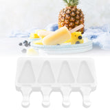 Multi Grid Silicone Ice Bar Mold Heat Resistant Ice Cream Making Mold Kitchen DIY Tool(4Grid Triangular )