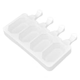 Multi Grid Silicone Ice Bar Mold Heat Resistant Ice Cream Making Mold Kitchen DIY Tool(4Grid Octagonal ) - Rear View