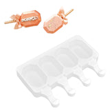 Multi Grid Silicone Ice Bar Mold Heat Resistant Ice Cream Making Mold Kitchen DIY Tool(4Grid Octagonal ) - Extra Image