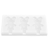 Multi Grid Silicone Ice Bar Mold Heat Resistant Ice Cream Making Mold Kitchen DIY Tool(3Grid Bear Shape )