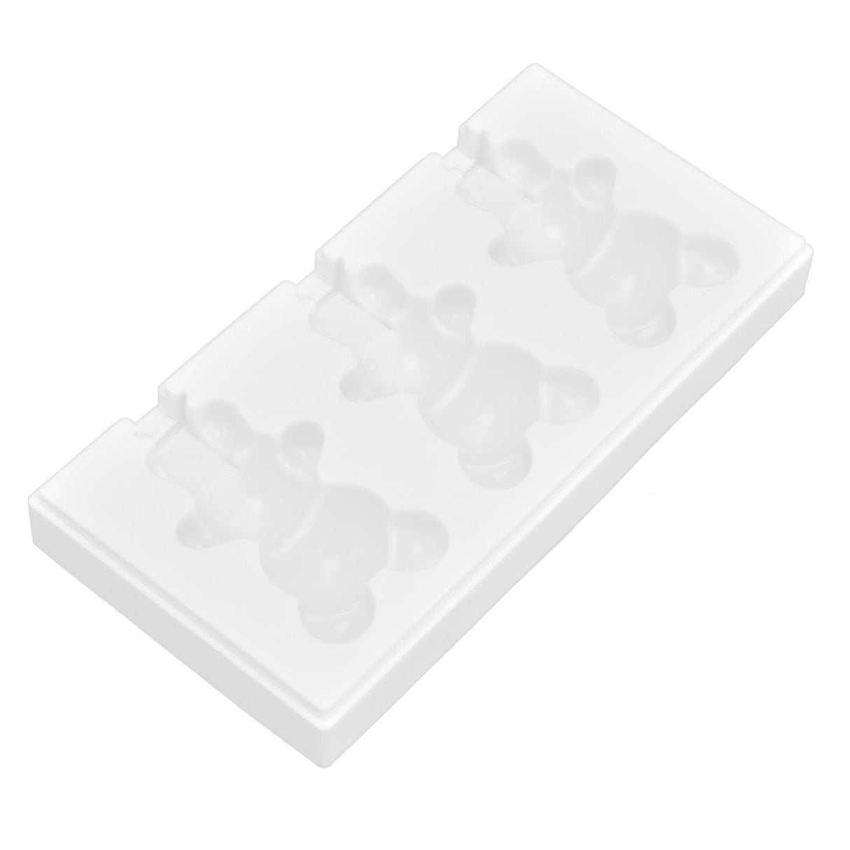 Multi Grid Silicone Ice Bar Mold Heat Resistant Ice Cream Making Mold Kitchen DIY Tool(3Grid Bear Shape )