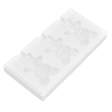 Multi Grid Silicone Ice Bar Mold Heat Resistant Ice Cream Making Mold Kitchen DIY Tool(3Grid Bear Shape )