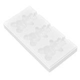 Multi Grid Silicone Ice Bar Mold Heat Resistant Ice Cream Making Mold Kitchen DIY Tool(3Grid Bear Shape )