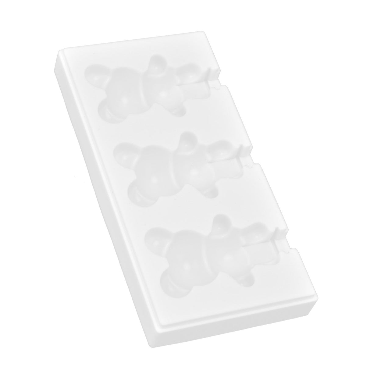 Multi Grid Silicone Ice Bar Mold Heat Resistant Ice Cream Making Mold Kitchen DIY Tool(3Grid Bear Shape )
