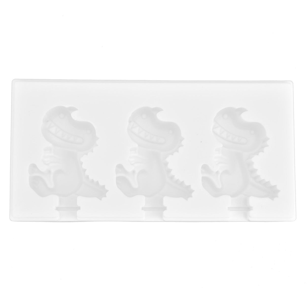 Multi Grid Silicone Ice Bar Mold Heat Resistant Ice Cream Making Mold Kitchen DIY Tool(3Grid Dinosaur Shape )
