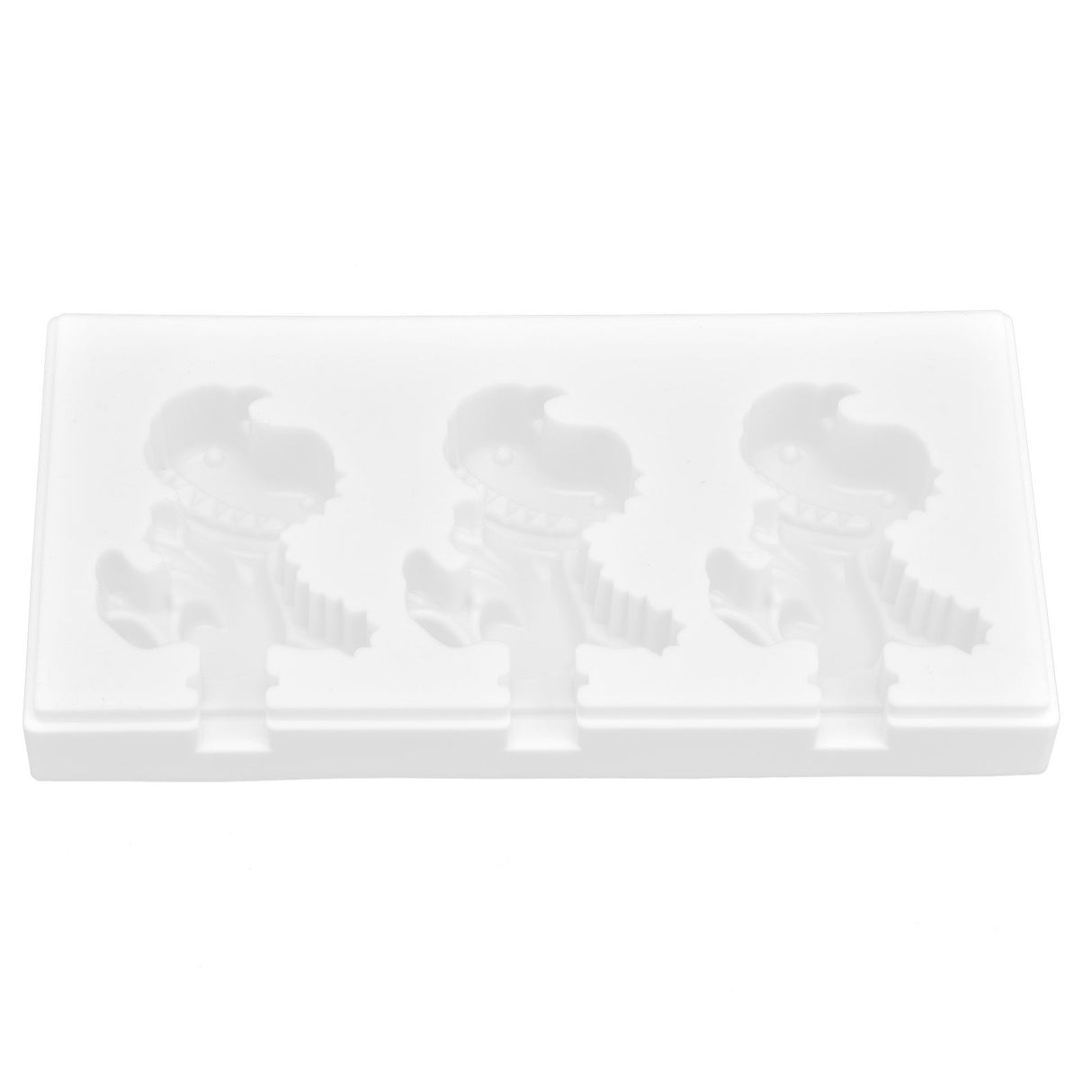 Multi Grid Silicone Ice Bar Mold Heat Resistant Ice Cream Making Mold Kitchen DIY Tool(3Grid Dinosaur Shape )