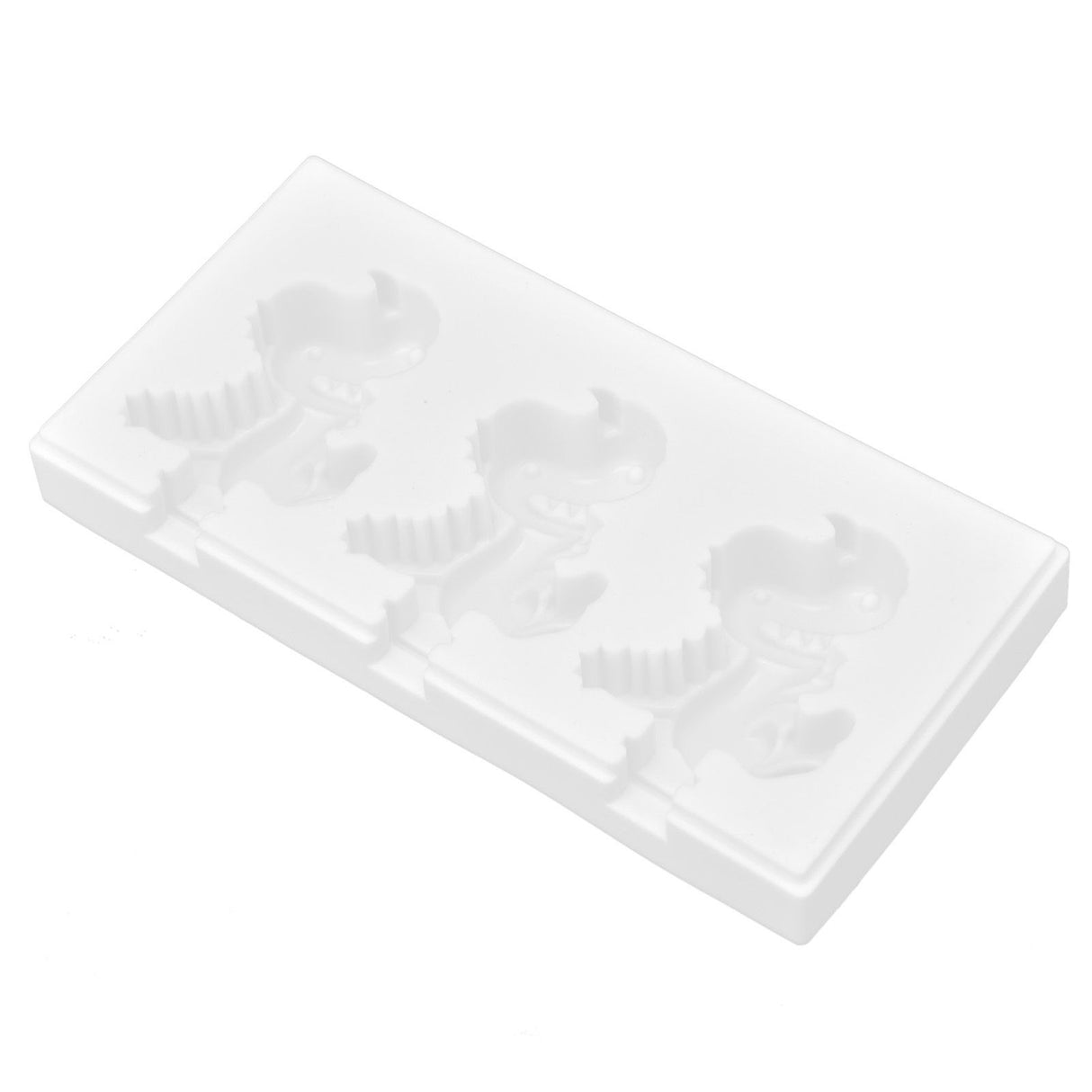 Multi Grid Silicone Ice Bar Mold Heat Resistant Ice Cream Making Mold Kitchen DIY Tool(3Grid Dinosaur Shape )