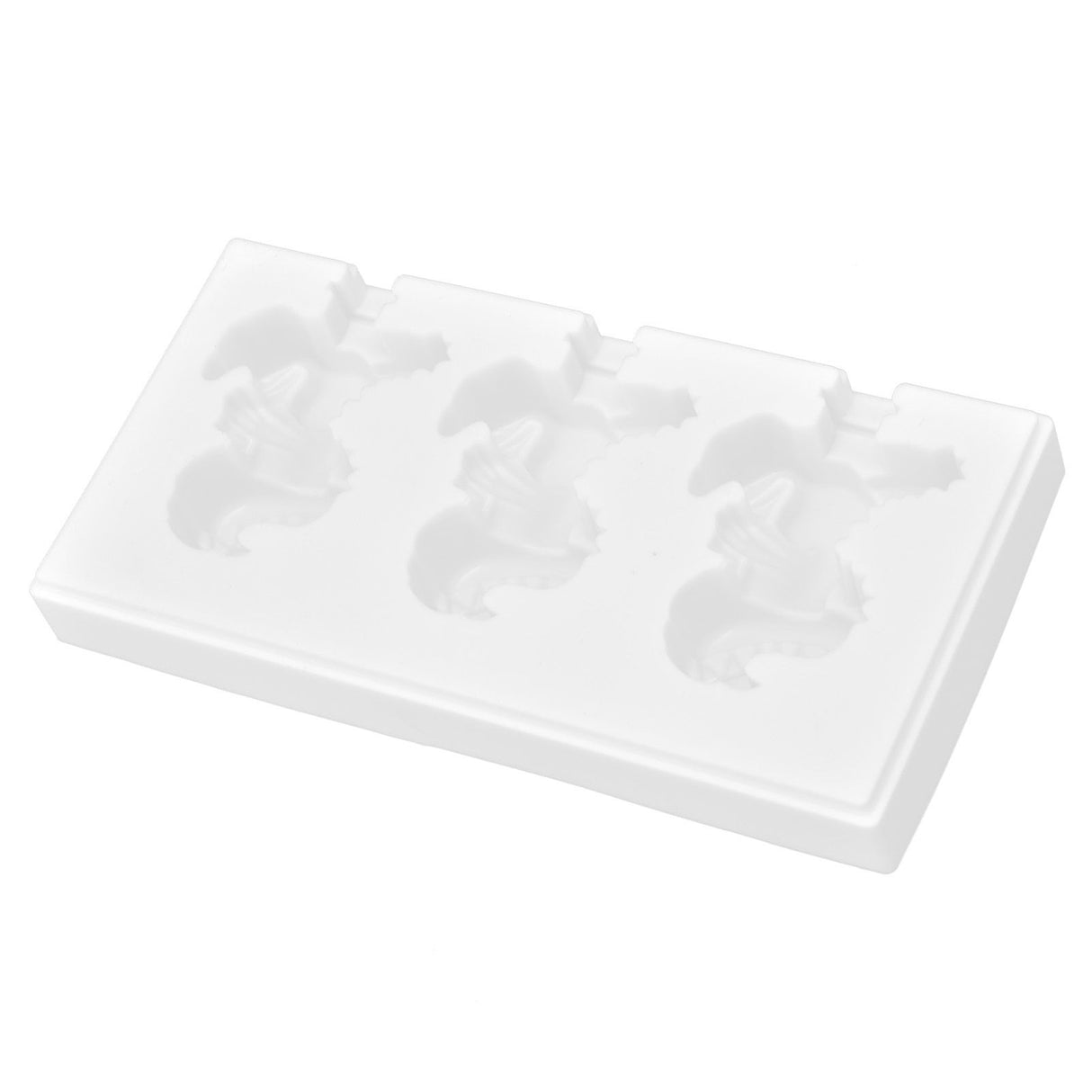 Multi Grid Silicone Ice Bar Mold Heat Resistant Ice Cream Making Mold Kitchen DIY Tool(3Grid Dinosaur Shape )